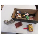 train bank,toys,lighter,belt buckle,collectibles