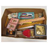 pocketwatch,adv.pens,rullers & items