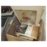 box of paper goods,adv. items & items