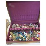 costume jewelry & box