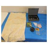 seed sack,shakespeare fly reel & peg board hooks