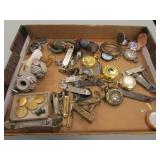 flat of pocketwatches,can openers & collectibles