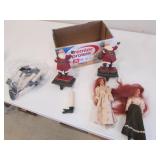 santa claus metal stocking holders & dolls