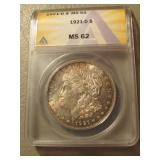 1921-D morgan silver dollar