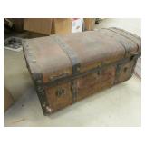 old trunk w/paper goods