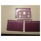 3- u.s. coin proof sets