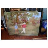 Virginia Knight oil on canvas golf picture