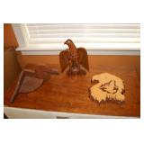 wooden eagles & duck