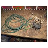 green ext. cord & copper wire