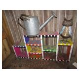 shelf,sprinkler can & owl decoration