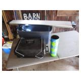 tote,grill,shop light & tin