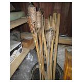 tiki torches,rope & trashcan