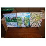 3 oil on canvas pictures