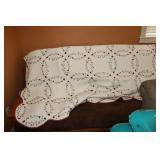 quilt,blanket & wood shelf