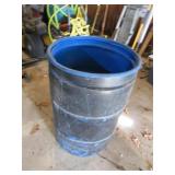 blue plastic barrell