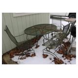 metal patio table w/4 chairs&patio table w/chairs