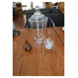 glass covered dish,ornament & glass pc