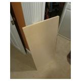 metal shelf w/wood shelves