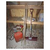 posthole digger,snowshovel & gascan
