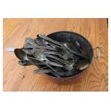 plated silverware & bowl