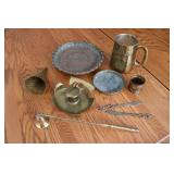 brass items incl:inkwell & mug