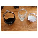 3 glass baskets