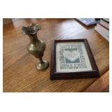 picture & brass vase