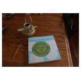 teapot,glass stirrer,mandalas book