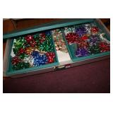 2 totes & christmas bows & items