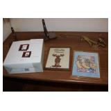 brass candleholder,snuffer,shadow boxes,pictures