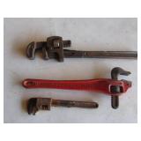 3 pipe wrenches incl:ridgid