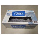 full box of plastic forks