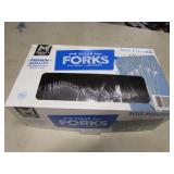 full box of plastic forks