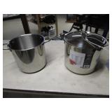 2 stainless steel cooking pots (never used)