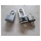 3 locks w/keys