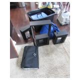 tote,bag,case & black wood items,office items