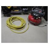 porter cable pancake air compressor w/hose,works