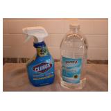 full jugs of sanitizer & clorox cleaner