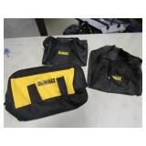3 empty dewalt bags