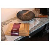 3 pc royal cutting board set & wok pan
