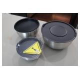 stainless steel bowl set w/lids