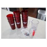 plastic coke glasses & measure cups