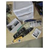 plastic container,bits,level & items