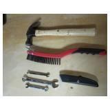 wire brush,hammer,wrenches & box cutter