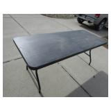 6 ft black fold up table