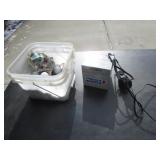 golfballs,power wheels battery w/plg