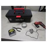 craftsman toolbox,tape measure,drill & tools