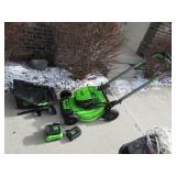 greenworkspro cordless pushmower w/2 battery/charg