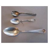 3 smaller sterling silver spoon