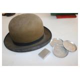 old hat,zippo lighter & coasters
